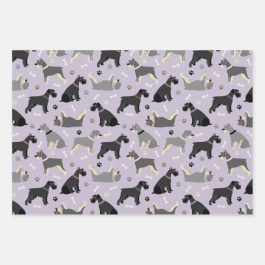 Schnauzer Paws en Botten Inpakpapier Vel (Voorkant 2)