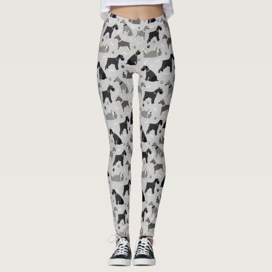 Schnauzer Paws en Botten Leggings (Voorkant)