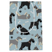 Schnauzer Paws en Botten Medium Cadeauzakje (Voorkant)