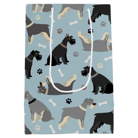 Schnauzer Paws en Botten Medium Cadeauzakje (Achterkant)