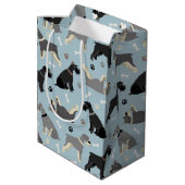Schnauzer Paws en Botten Medium Cadeauzakje (Achterkant Gekanteld)