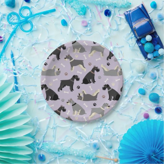 Schnauzer Paws en Botten Paper Bord (Feest)