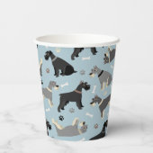 Schnauzer Paws en Botten Papieren Bekers (Achterkant)