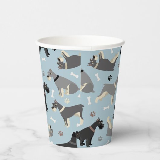 Schnauzer Paws en Botten Papieren Bekers (Rechts)