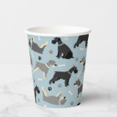Schnauzer Paws en Botten Papieren Bekers (Voorkant)