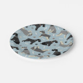 Schnauzer Paws en Botten Papieren Bordje (Gekanteld)