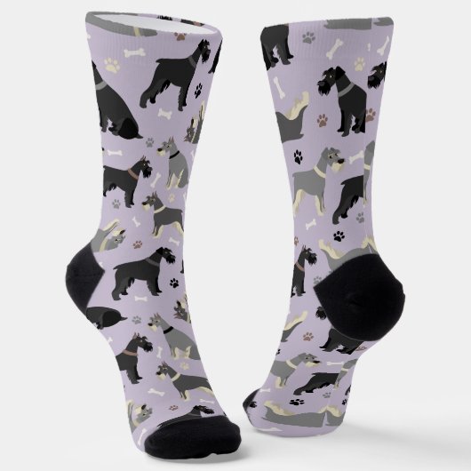 Schnauzer Paws en Botten Socks Sokken (Gebogen)