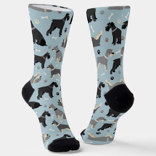 Schnauzer Paws en Botten Socks Sokken (Gebogen)