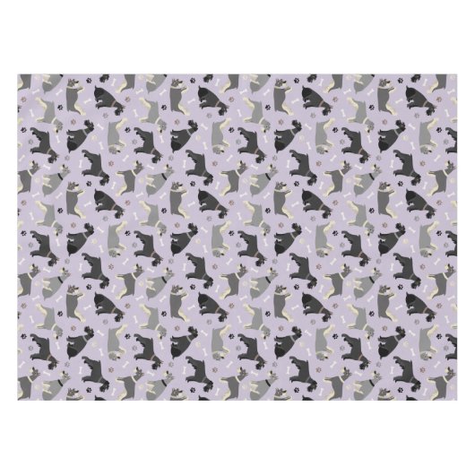 Schnauzer Paws en Botten Tafelkleed (Voorkant (Horizontaal))