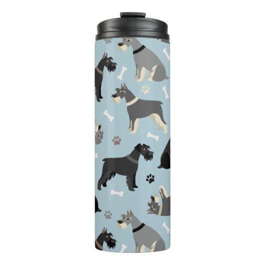 Schnauzer Paws en Botten Thermal Tumbler Thermosbeker (Voorkant)