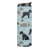 Schnauzer Paws en Botten Thermal Tumbler Thermosbeker (Gedraaid links)
