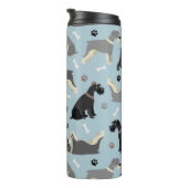 Schnauzer Paws en Botten Thermal Tumbler Thermosbeker (Geroteerd rechts)