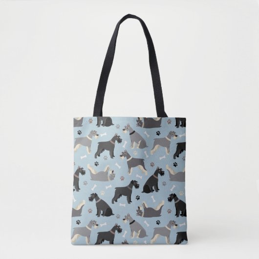 Schnauzer Paws en Botten Tote Bag (Voorkant)