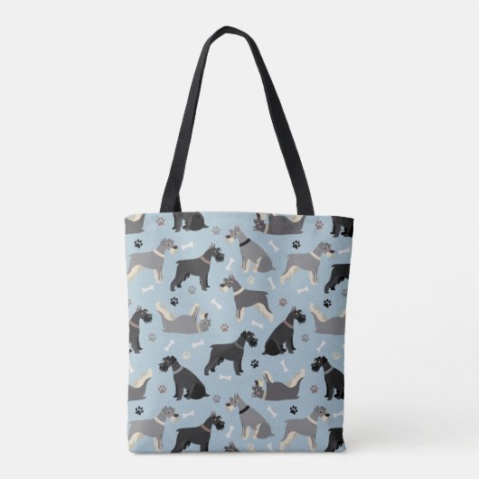 Schnauzer Paws en Botten Tote Bag (Achterkant)
