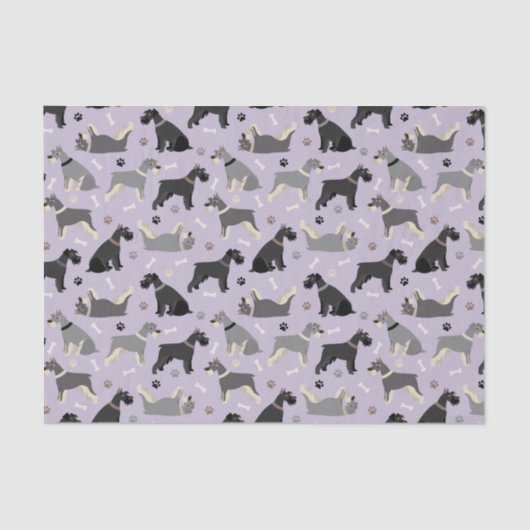 Schnauzer Paws en Botten Weefpapier Tissuepapier (Voorkant)