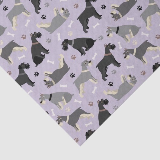 Schnauzer Paws en Botten Weefpapier Tissuepapier (Detail)