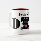 Schnauzer Peeking Persoonlijke vader Tweekleurige Koffiemok (Voorkant links)