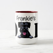 Schnauzer Peeking Persoonlijke vader Tweekleurige Koffiemok (Center)