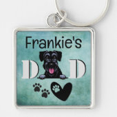 Schnauzer Personalized Peeking Sleutelhanger (Voorkant)