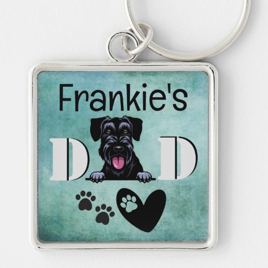 Schnauzer Personalized Peeking Sleutelhanger (Voorkant)