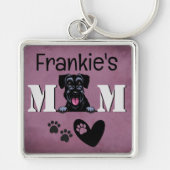 Schnauzer Personalized Peeking Sleutelhanger (Voorkant)