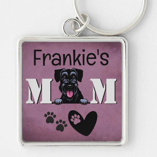 Schnauzer Personalized Peeking Sleutelhanger (Voorkant)
