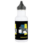Schnauzer Pet Dog Silhouette Yellow & Blue Grid Waterfles (Rechts)