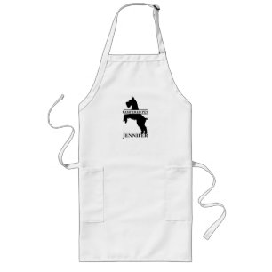 Schnauzer Pet Groomer Apron. Lang Schort