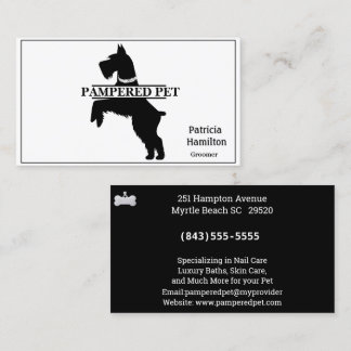 Schnauzer Pet Groomer/Vet Visitekaartje