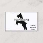 Schnauzer Pet Groomer/Vet Visitekaartje (Voorkant)