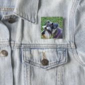 Schnauzer Pin Vierkante Button 5,1 Cm (In situ)
