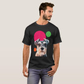 Schnauzer Pop Art Mini Schnauzer Portrait Dog Colo T-shirt (Voorkant volledig)