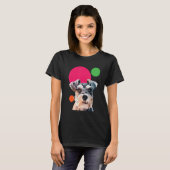 Schnauzer Pop Art Mini Schnauzer Portrait Dog Colo T-shirt (Voorkant volledig)