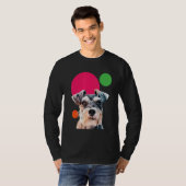 Schnauzer Pop Art Mini Schnauzer Portrait Dog Colo T-shirt (Voorkant volledig)