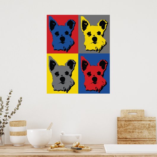 Schnauzer pop art poster (Keuken)