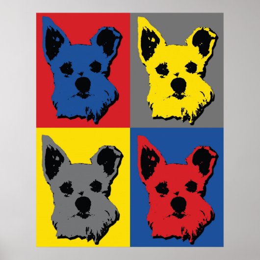 Schnauzer pop art poster (Voorkant)