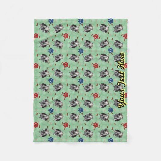 Schnauzer Portrait Fleece Deken (Voorkant)