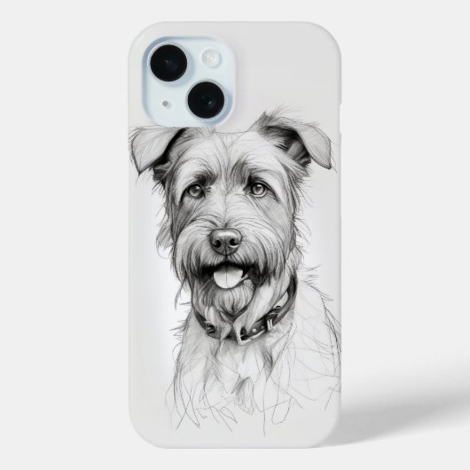 Schnauzer portret potlood schets Case-Mate iPhone case (Achterkant)