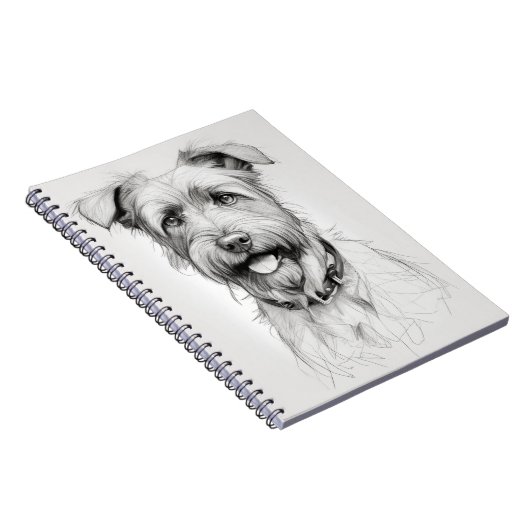 Schnauzer portret potlood schets notitieboek (Rechterzijde)