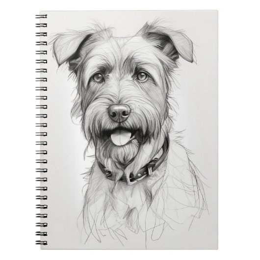 Schnauzer portret potlood schets notitieboek (Voorkant)