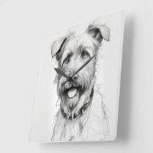 Schnauzer portret potlood schets vierkante klok (Hoek)