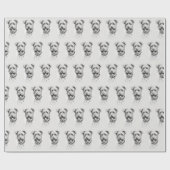 Schnauzer Potlood Schets Portret Cadeaupapier (Vlak)