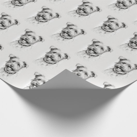 Schnauzer Potlood Schets Portret Cadeaupapier (Hoek)