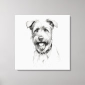 Schnauzer Potloodschets Portret Canvas Afdruk (Voorkant)