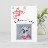 Schnauzer Prettig Kerstfeest Feestdagenkaart (Staand voorkant)