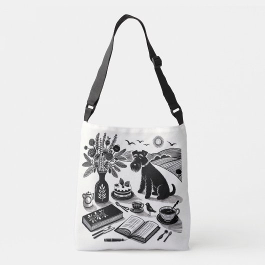 Schnauzer Print Canvas tas (Achterkant)