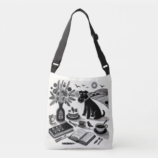 Schnauzer Print Canvas tas