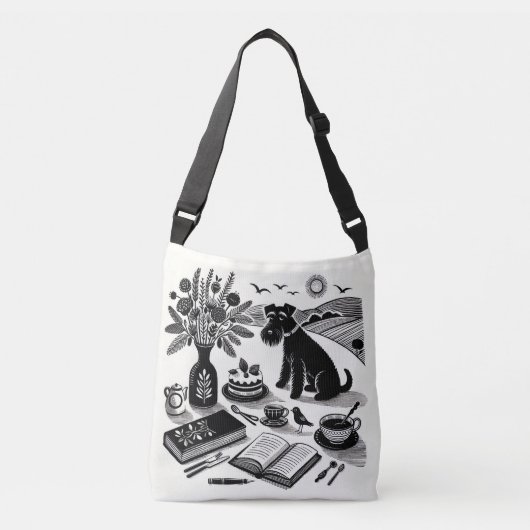 Schnauzer Print Canvas tas (Voorkant)