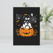 Schnauzer Pumpkin Halloween Costume Hondenliefhebb RSVP Kaartje (Staand voorkant)