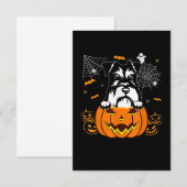 Schnauzer Pumpkin Halloween Costume Hondenliefhebb RSVP Kaartje (Voorkant / Achterkant)